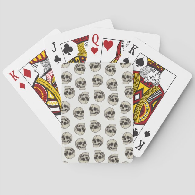 Skulls - Cartas de juego blancas óseas (Reverso)