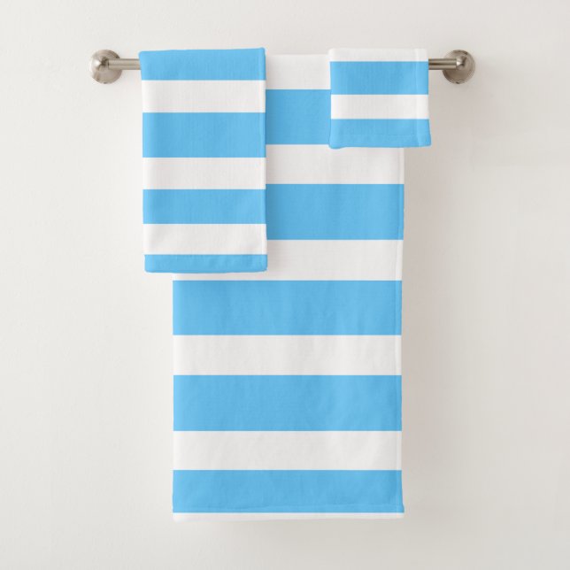 Sky Blue and White Cabana Stripes  (In situ)