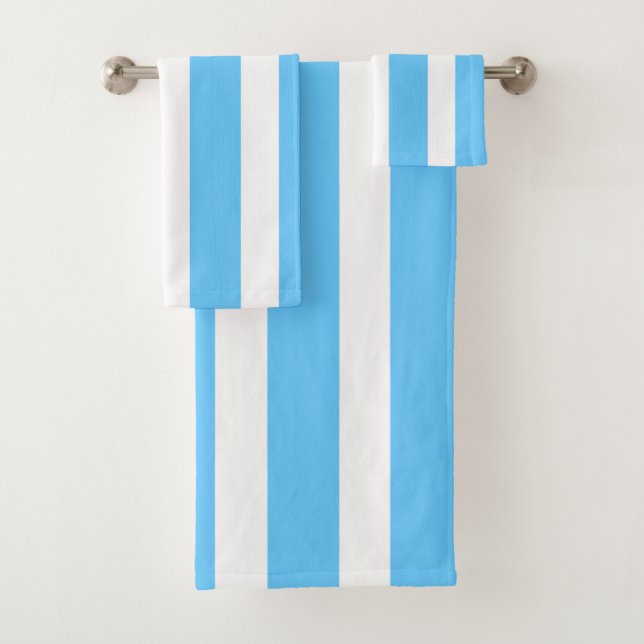 Sky Blue and White Cabana Stripes  (In situ)