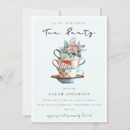 Sky Blue Cups Cualquier Edad Invitación Fiesta de