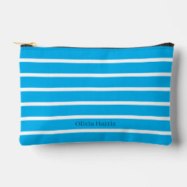 Sky Blue & White Strike Viaje y Bolsa de maquillaj