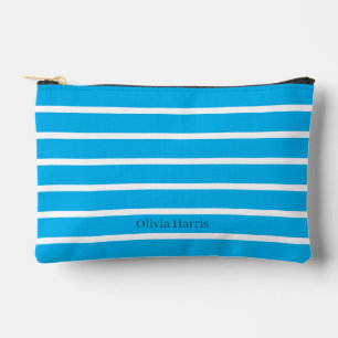 Sky Blue & White Strike Viaje y Bolsa de maquillaj