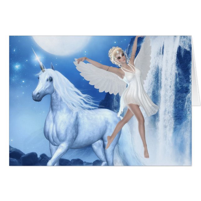 Sky Faerie Aspárrs y Unicorn (Anverso (Horizontal))