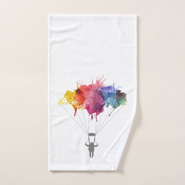 Skydiver, paracaídas. Deporte de Skydiving. El (Toalla de mano)