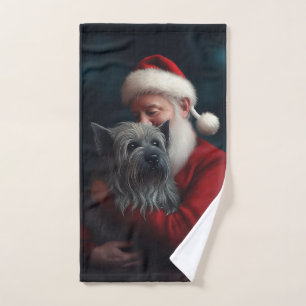 Skye Terrier Con Navidades festivos de Santa Claus