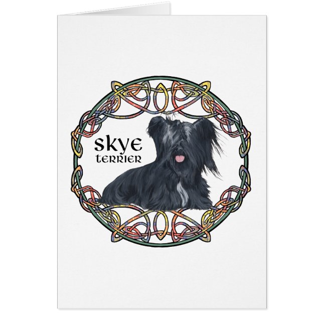 Skye Terrier en entrelazado celta - Tartán Buchana (Frente)