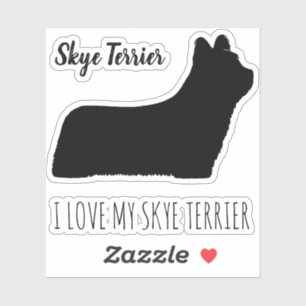 Skye Terrier Silhouette Perro Raza Vinyl Pegatina