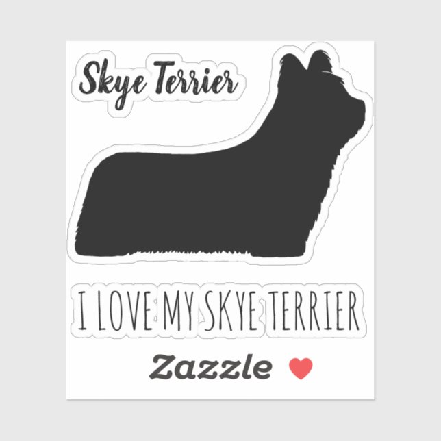 Skye Terrier Silhouette Perro Raza Vinyl Pegatina (Hoja)