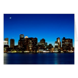 Skyline de Boston con luna