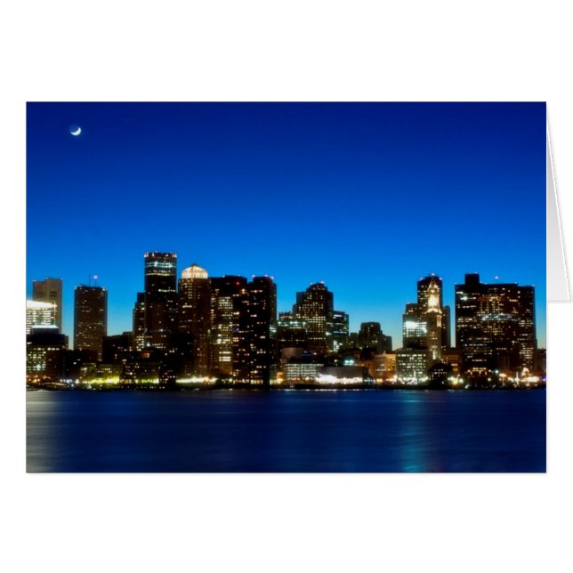 Skyline de Boston con luna (Anverso (Horizontal))