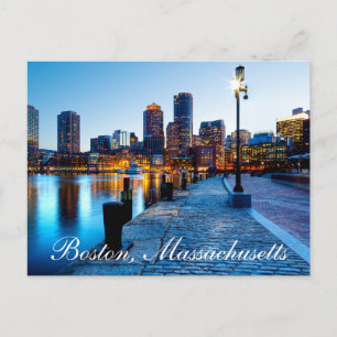 Skyline de Boston Massachusetts en la tarjeta post