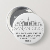 Skyline de San Antonio | Botón de lema del Persona