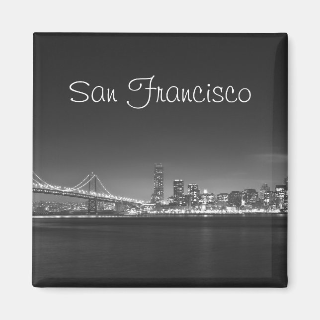Skyline de San Francisco: imán fotográfico blanco  (Frente)