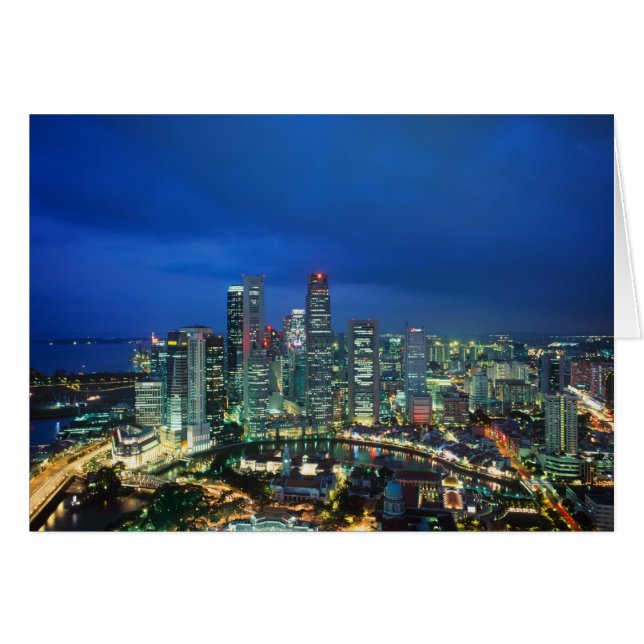 Skyline de Singapur de noche, Singapur (Anverso (Horizontal))