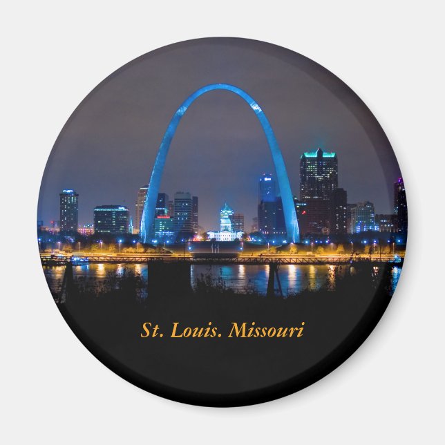Skyline de St. Louis en el imán nocturno (Frente)