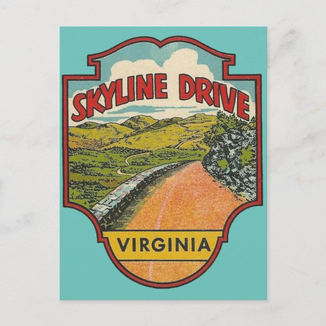 Skyline Drive, tarjeta postal de Virginia (Anverso)