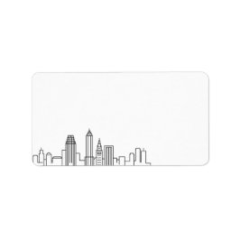Skyline estilizada de Cleveland | Etiqueta en blan