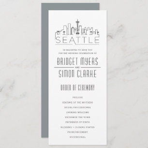 Skyline estilizada de Seattle   Programa de bodas