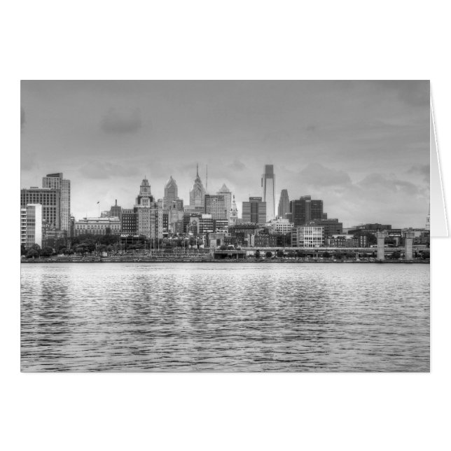 Skyline Filadelfia en blanco y negro (Anverso (Horizontal))
