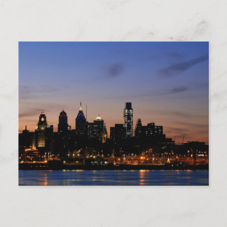 Skyline Filadelfia en la tarjeta postal revisada T