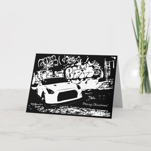 Skyline GTR con tarjeta de Navidades del tema del  (Anverso)