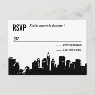 Skyline NYC   Tarjetas RSVP de boda
