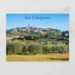 Skyline San Gimignano, Toscana, postal de Italia