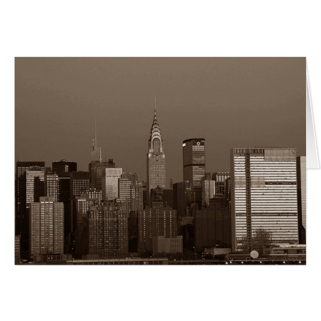 Skyline Sepia New York (Anverso (Horizontal))