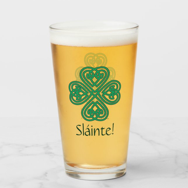 Sláinte irlandés Shamrock Green Celcky Clover (Anverso (lleno))