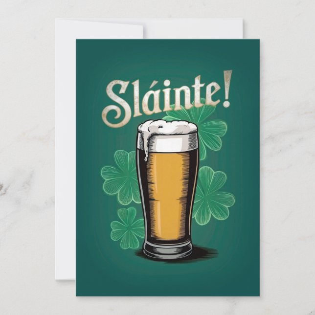 ¡Slàinte! Pinta de cerveza del Día de San Patricio (Anverso)