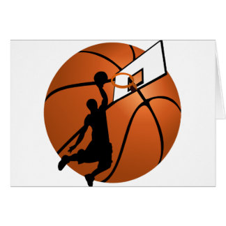 Slam Dunk Baloncesto Jugador con Hoop en una bola