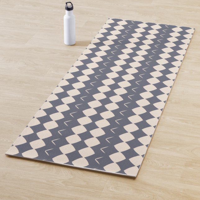 Slate Blue and Off-White Yoga mat (In situ)