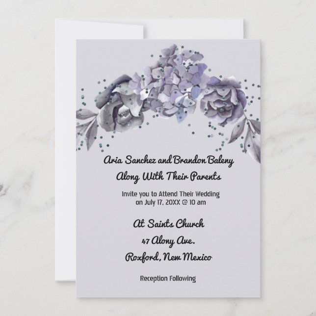 Slate de invitación de boda coincidente BlueInvita (Anverso)