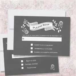 Slate Grey Chalk Style RSVP and Menu