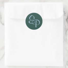 Slate on Forest Script Monogram Sello para sobres