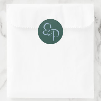 Slate on Forest Script Monogram Sello para sobres
