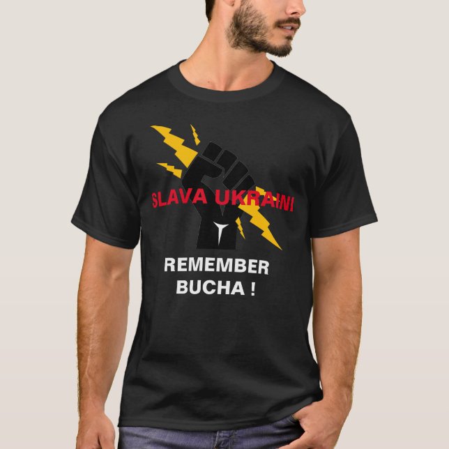 SLAVA UKRAINI RECUERDA LA Camiseta BUCHA (Anverso)