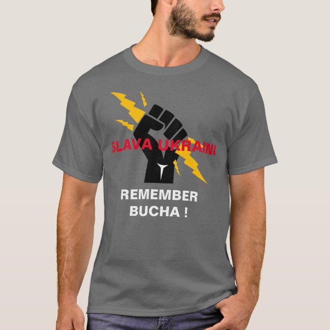 SLAVA UKRAINI RECUERDA LA Camiseta BUCHA (Anverso)