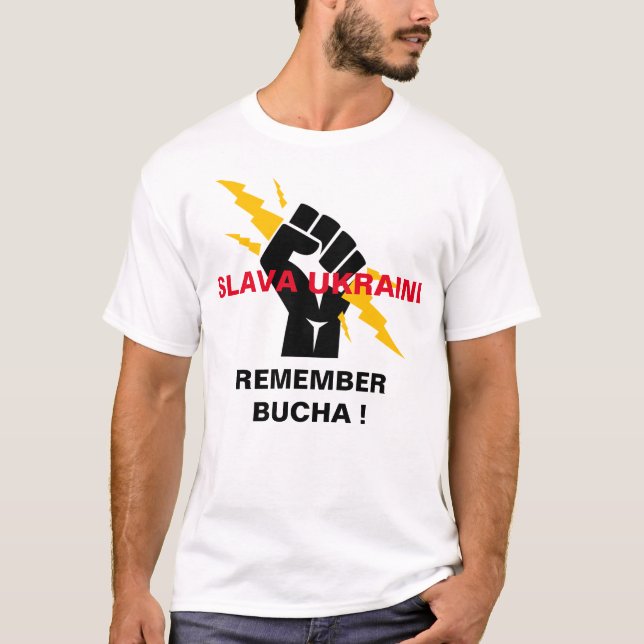 SLAVA UKRAINI RECUERDA LA Camiseta BUCHA (Anverso)
