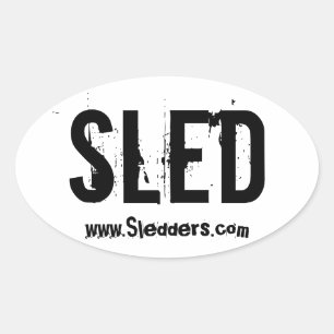 "SLED" Sledders.com pegatina de ventanas oval