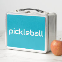 Sleek White PICKLEBALL Text En Negrita Azure Blue