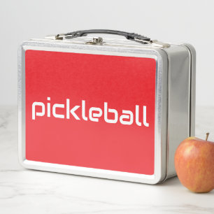 Sleek White PICKLEBALL Textos Sobre Rojo Esporádic