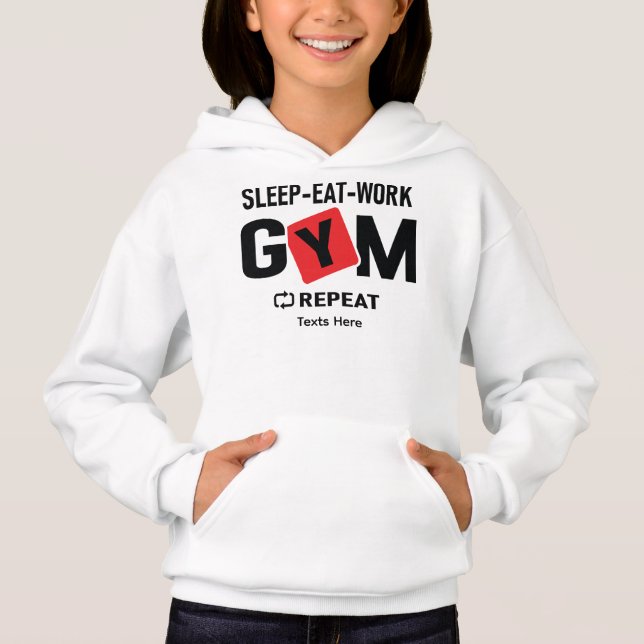 Sleep Eat Work Gym Repeat typography design (Anverso)