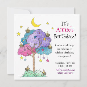 Sleepover, invitación a fiesta de cumpleaños