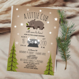 Sleepy Bear Cub Montañas Invitación Baby Shower