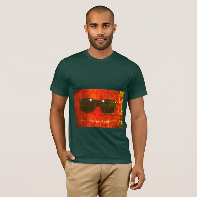 Sleepy Face: Forest Green - Camiseta de cuello de  (Anverso completo)
