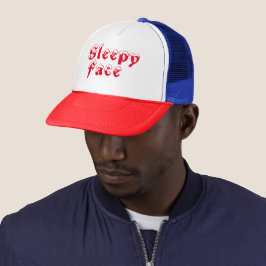 Sleepy Face: Rojo, Blanco y Azul - Sombrero para c