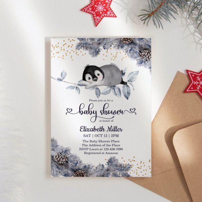 Sleepy Penguin Winter Baby Shower (Subido por el creador)