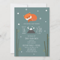 Sleepy Red Panda Bamboo Invitación a Baby Shower