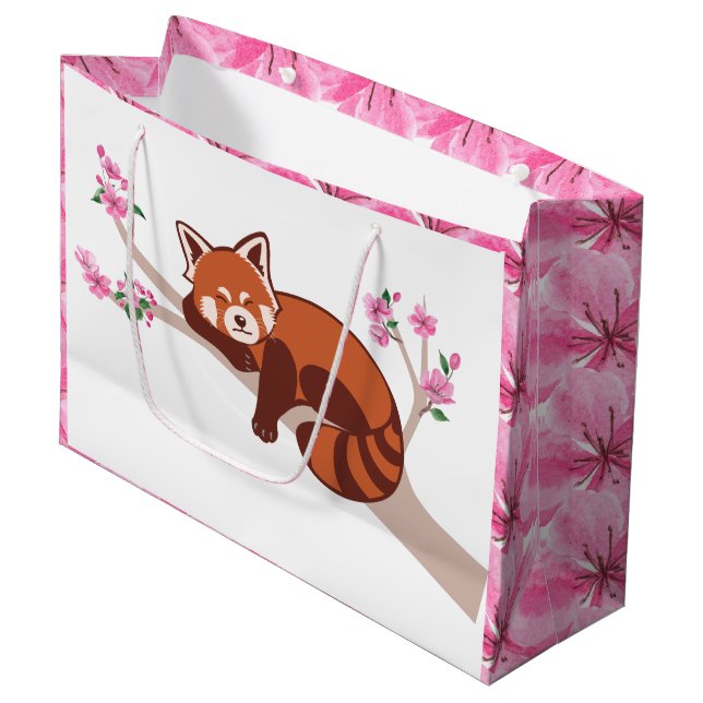 "Sleepy Red Panda" Bolsa de Regalo Grande (Angulo Anverso)